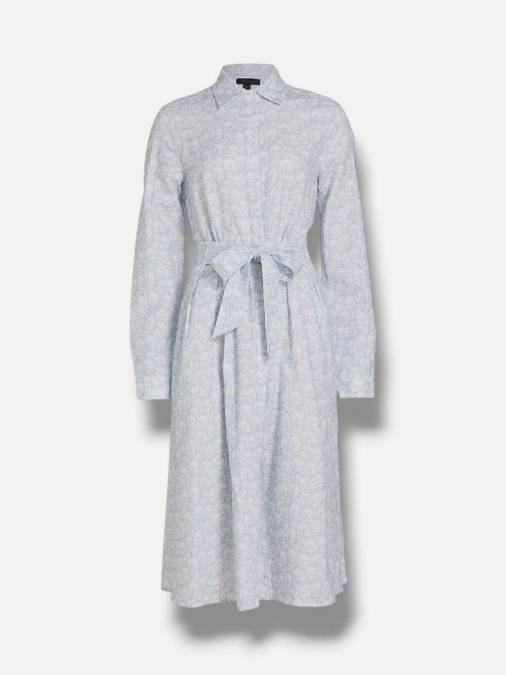 Saks Fifth Avenue Women's Blue Printed Linen-Cotton Shirtdress Size Small